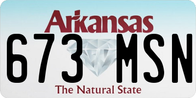 AR license plate 673MSN