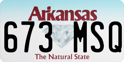 AR license plate 673MSQ