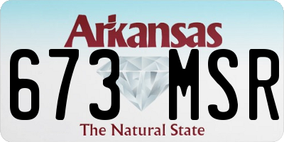 AR license plate 673MSR