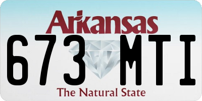 AR license plate 673MTI
