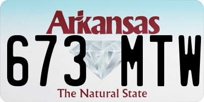 AR license plate 673MTW