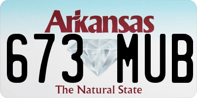 AR license plate 673MUB