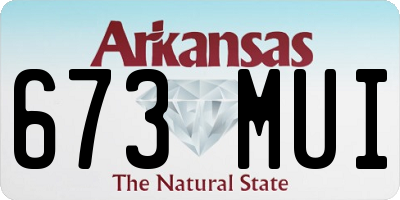 AR license plate 673MUI