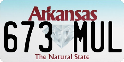 AR license plate 673MUL