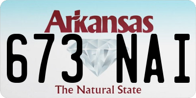 AR license plate 673NAI