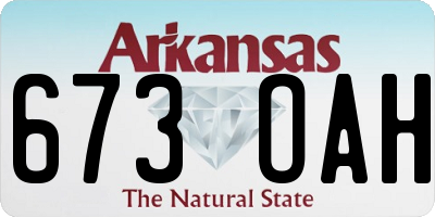 AR license plate 673OAH