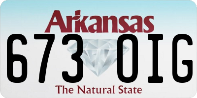 AR license plate 673OIG