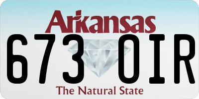 AR license plate 673OIR