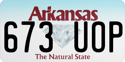 AR license plate 673UOP
