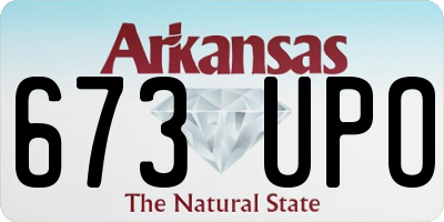 AR license plate 673UPO