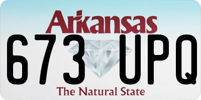 AR license plate 673UPQ