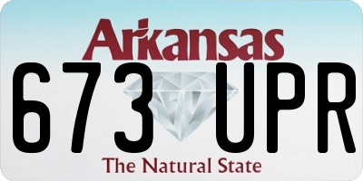 AR license plate 673UPR