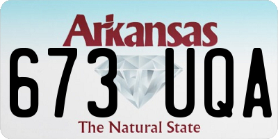 AR license plate 673UQA