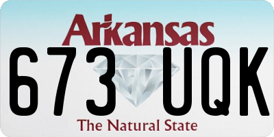 AR license plate 673UQK