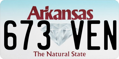 AR license plate 673VEN