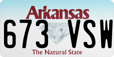 AR license plate 673VSW