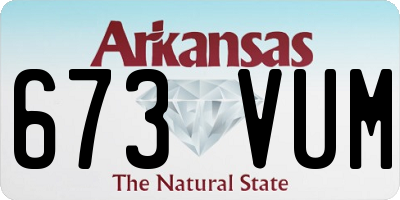 AR license plate 673VUM