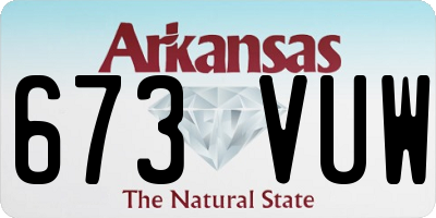 AR license plate 673VUW