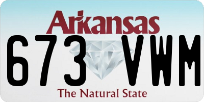 AR license plate 673VWM