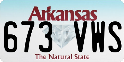 AR license plate 673VWS
