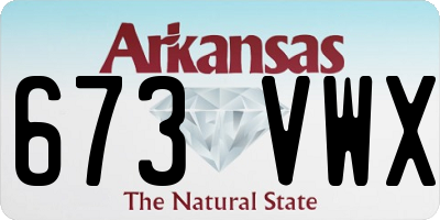 AR license plate 673VWX