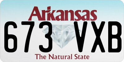 AR license plate 673VXB