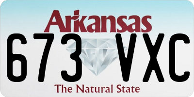 AR license plate 673VXC