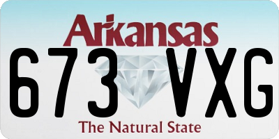 AR license plate 673VXG