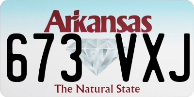 AR license plate 673VXJ