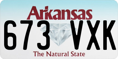 AR license plate 673VXK
