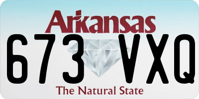 AR license plate 673VXQ