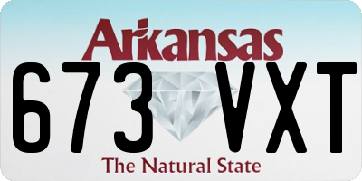 AR license plate 673VXT