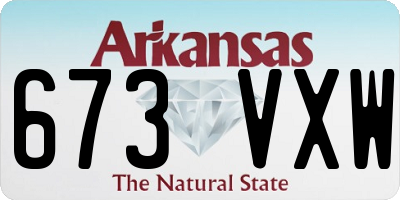 AR license plate 673VXW
