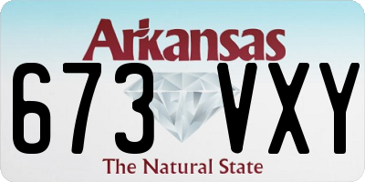 AR license plate 673VXY