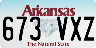 AR license plate 673VXZ