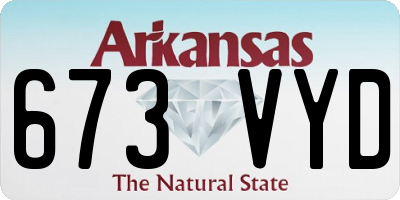 AR license plate 673VYD