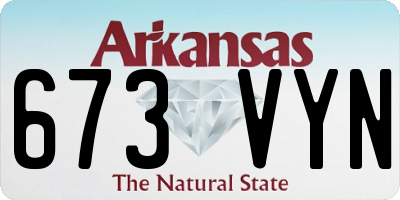 AR license plate 673VYN