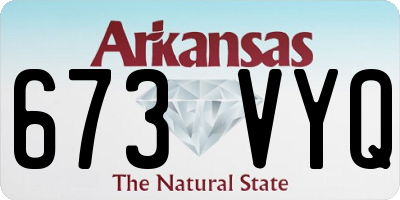 AR license plate 673VYQ