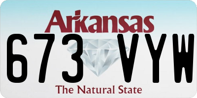 AR license plate 673VYW