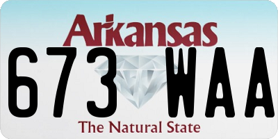 AR license plate 673WAA