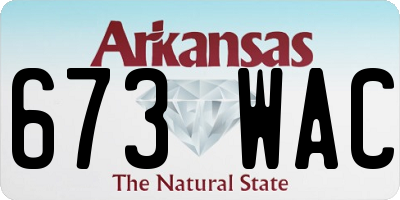 AR license plate 673WAC