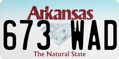 AR license plate 673WAD