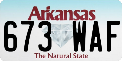 AR license plate 673WAF
