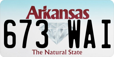 AR license plate 673WAI