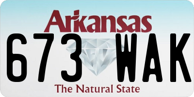 AR license plate 673WAK