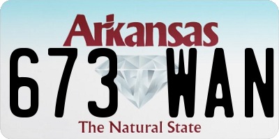 AR license plate 673WAN
