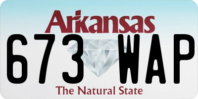AR license plate 673WAP