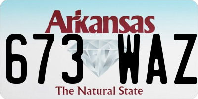 AR license plate 673WAZ