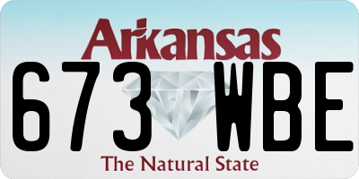 AR license plate 673WBE