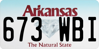 AR license plate 673WBI